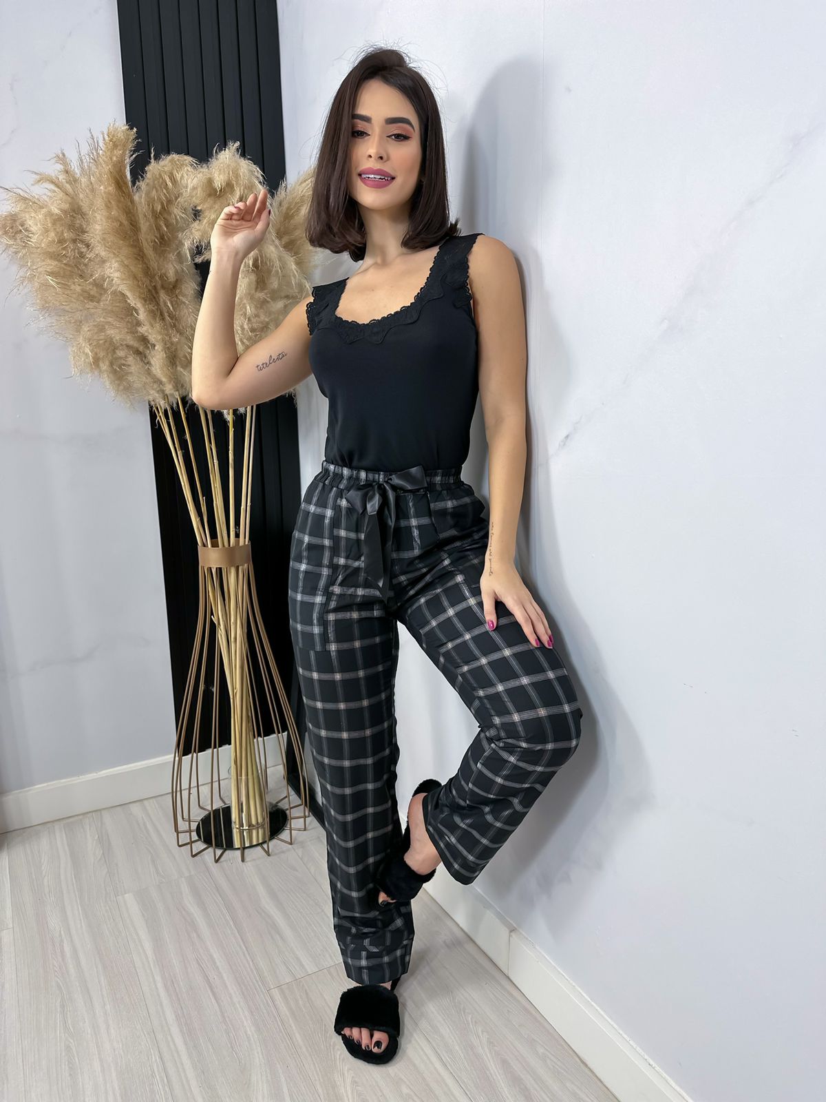 Pijama calça xadrez Moon